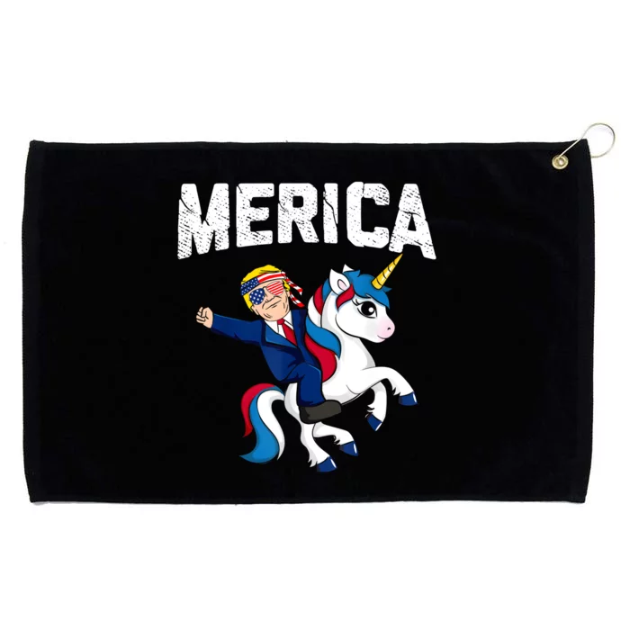 Merica Trump Riding Unicorn Funny Reelect Vote Donald 2020 Grommeted Golf Towel