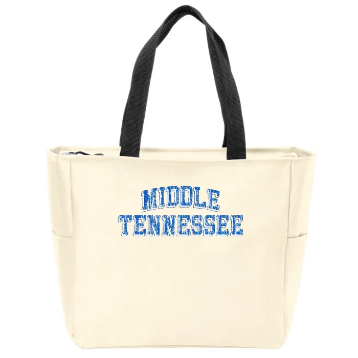 Middle Tennessee State Blue Raiders Retro Arch Logo Zip Tote Bag