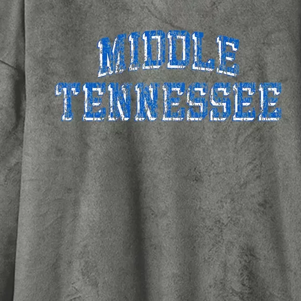 Middle Tennessee State Blue Raiders Retro Arch Logo Hooded Wearable Blanket