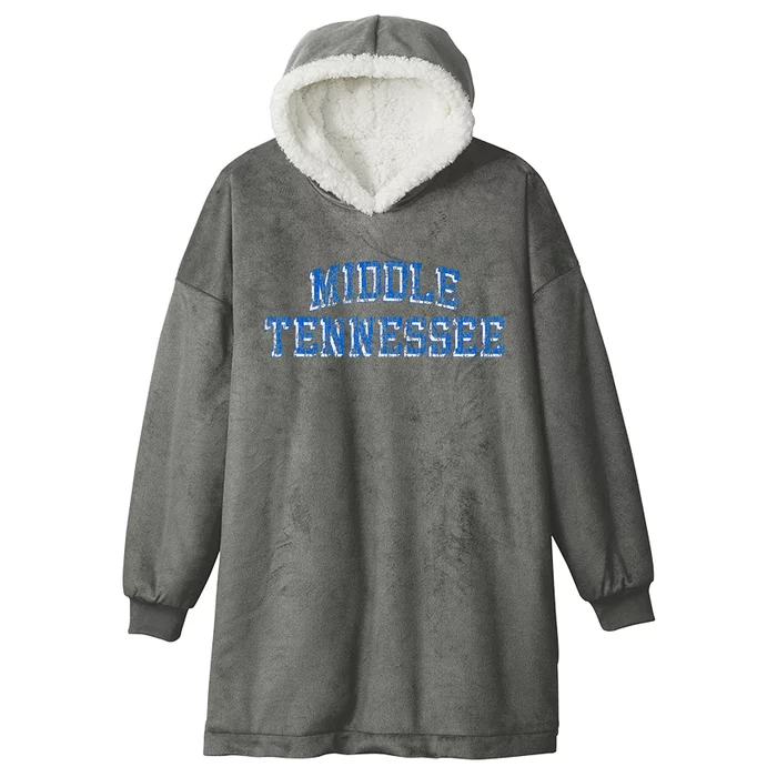 Middle Tennessee State Blue Raiders Retro Arch Logo Hooded Wearable Blanket