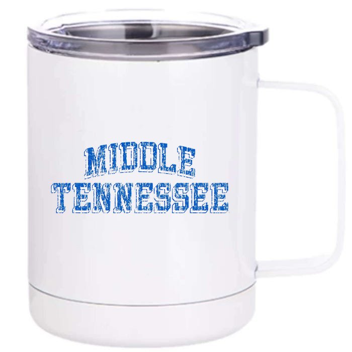 Middle Tennessee State Blue Raiders Retro Arch Logo Front & Back 12oz Stainless Steel Tumbler Cup