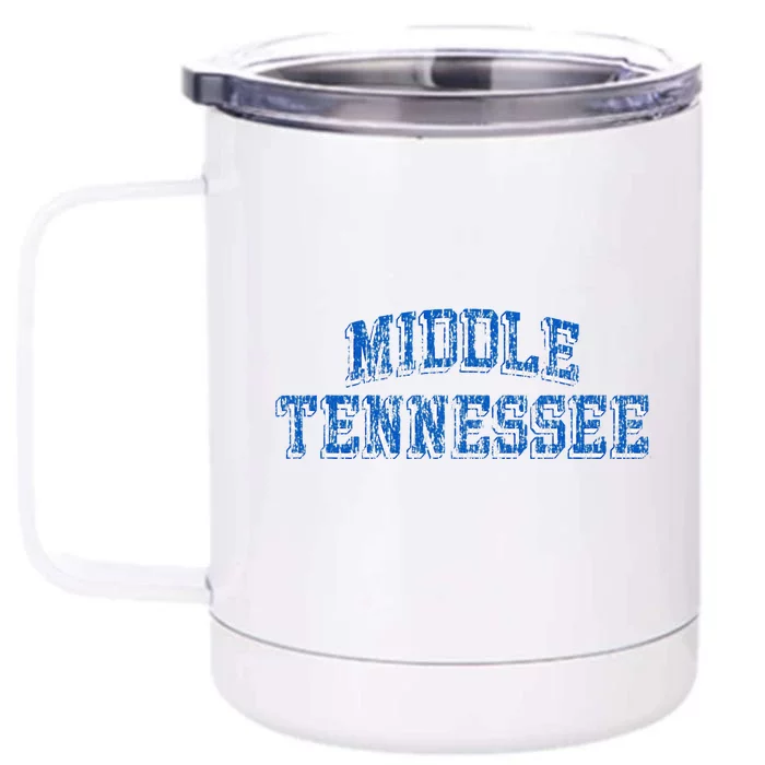 Middle Tennessee State Blue Raiders Retro Arch Logo Front & Back 12oz Stainless Steel Tumbler Cup