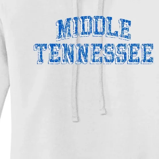 Middle Tennessee State Blue Raiders Retro Arch Logo Women's Pullover Hoodie