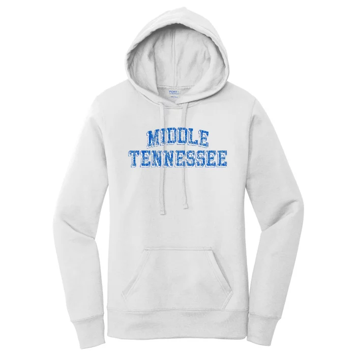 Middle Tennessee State Blue Raiders Retro Arch Logo Women's Pullover Hoodie