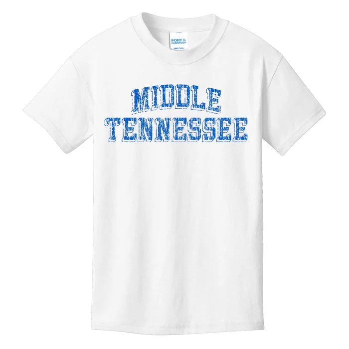 Middle Tennessee State Blue Raiders Retro Arch Logo Kids T-Shirt