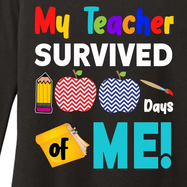 My Teacher Survived 100 Days Of Me Womens CVC Long Sleeve Shirt