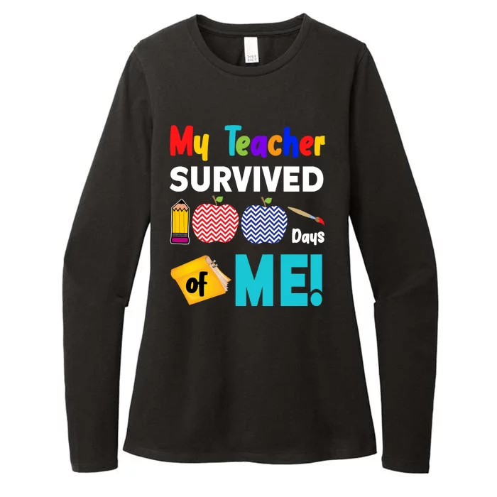 My Teacher Survived 100 Days Of Me Womens CVC Long Sleeve Shirt