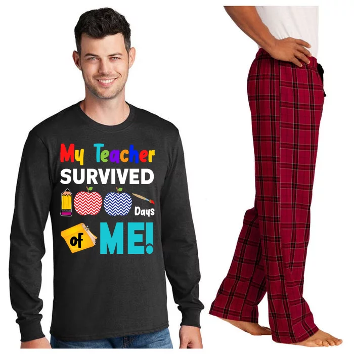 My Teacher Survived 100 Days Of Me Long Sleeve Pajama Set