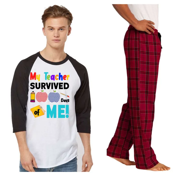 My Teacher Survived 100 Days Of Me Raglan Sleeve Pajama Set