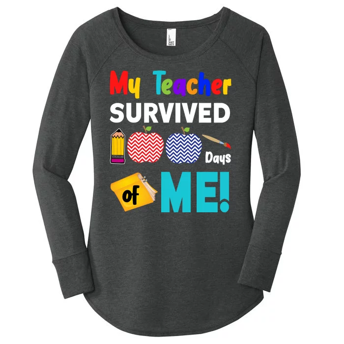 My Teacher Survived 100 Days Of Me Women's Perfect Tri Tunic Long Sleeve Shirt