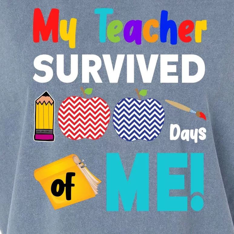 My Teacher Survived 100 Days Of Me Garment-Dyed Women's Muscle Tee