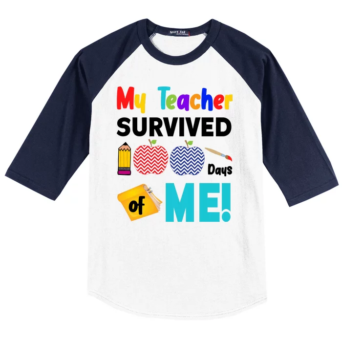 My Teacher Survived 100 Days Of Me Baseball Sleeve Shirt