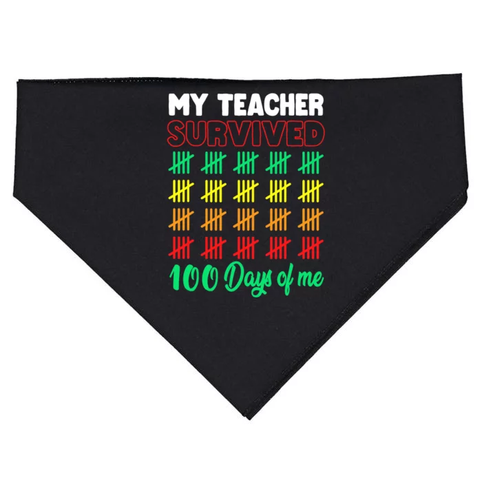 My Teacher Survived 100 Days of Me School Funny Costume USA-Made Doggie Bandana