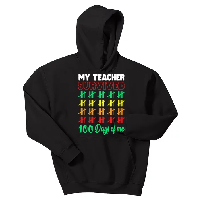 My Teacher Survived 100 Days of Me School Funny Costume Kids Hoodie