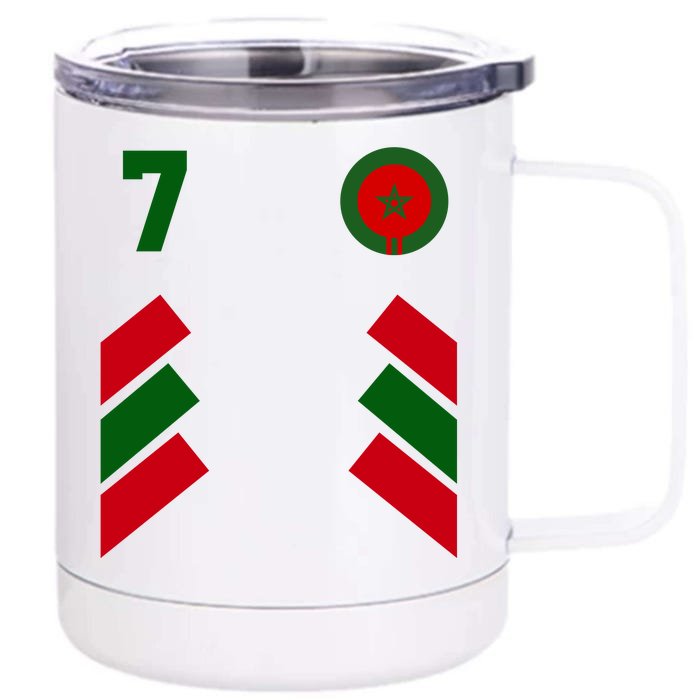 Morocco Team Sport Number 7 Front & Back 12oz Stainless Steel Tumbler Cup