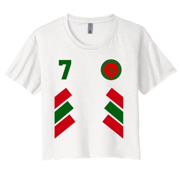 Morocco Team Sport Number 7 Women's Crop Top Tee