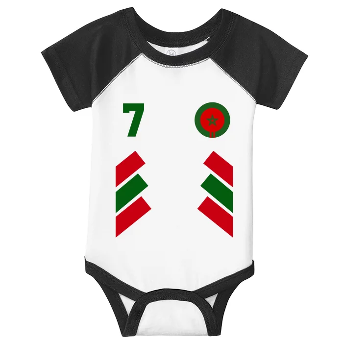 Morocco Team Sport Number 7 Infant Baby Jersey Bodysuit