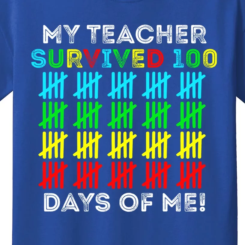 My Teacher Survived 100 Days Of Me 100 Days Of School Gift Kids T-Shirt