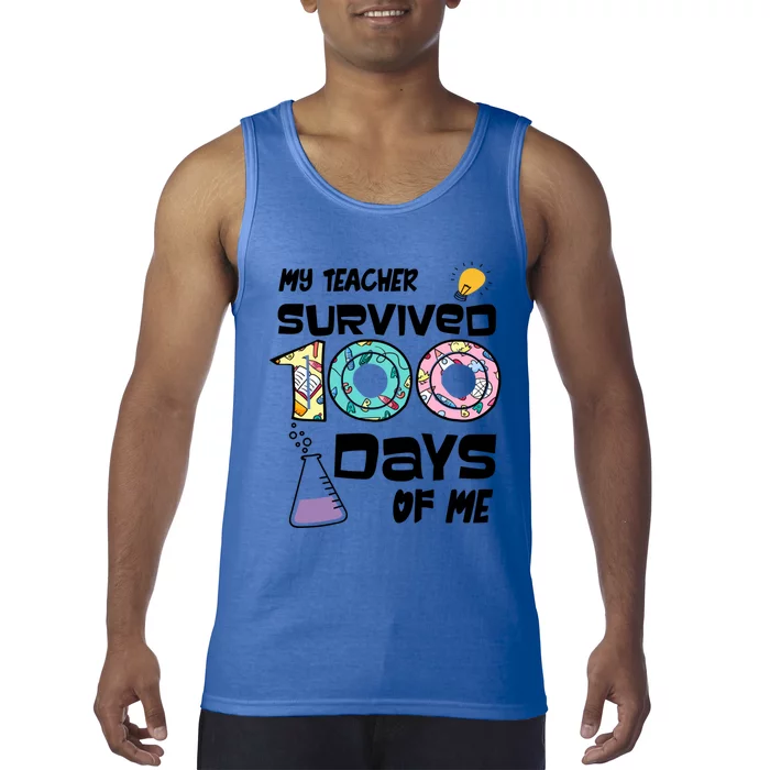 My Teacher Survived 100 Days Of Me Kindergarten Student Gift Tank Top