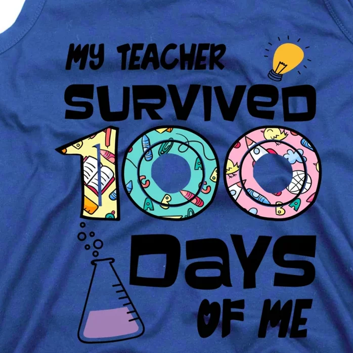 My Teacher Survived 100 Days Of Me Kindergarten Student Gift Tank Top