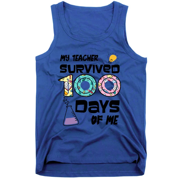 My Teacher Survived 100 Days Of Me Kindergarten Student Gift Tank Top