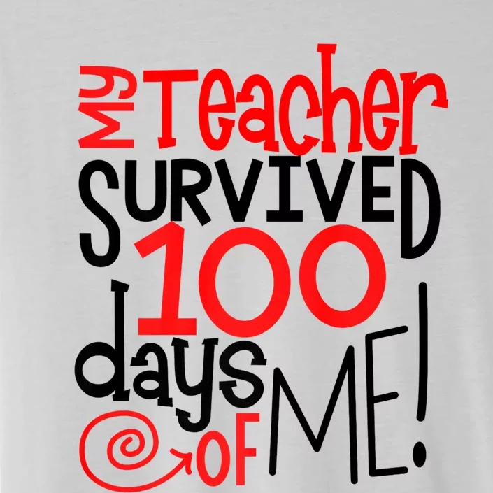 My Teacher Survived 100 Days Of Me Funny Teacher Life Cool Gift ChromaSoft Performance T-Shirt