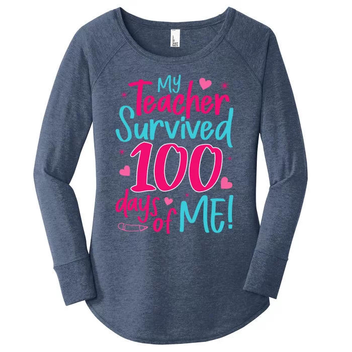 My Teacher Survived 100 Days Of Me Gift Women's Perfect Tri Tunic Long Sleeve Shirt