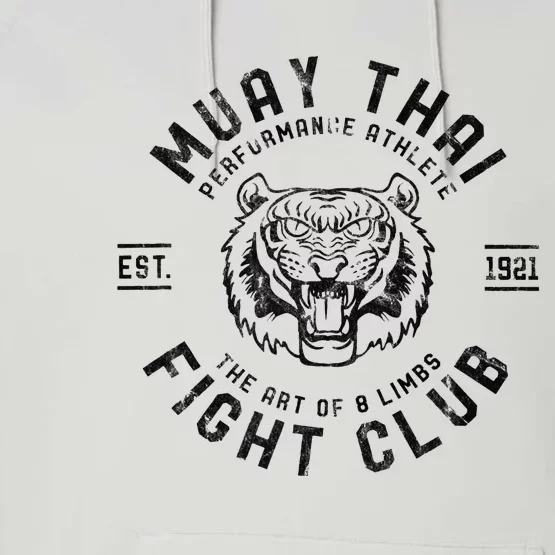 Muay Thai Street Fight Club MMA Tiger Kick Boxing Club Performance Fleece Hoodie