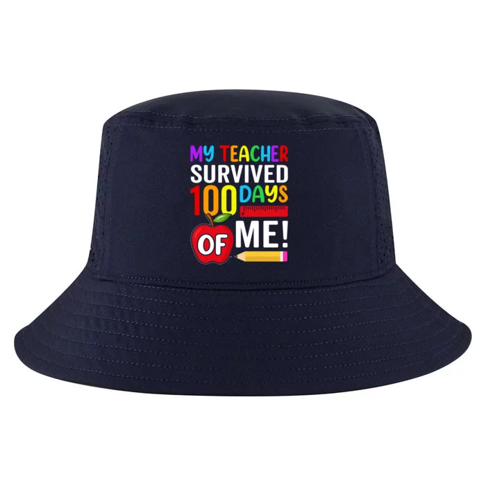 My Teacher Survived 100 Days Of Me Funny Kindergarten Gift Cool Comfort Performance Bucket Hat