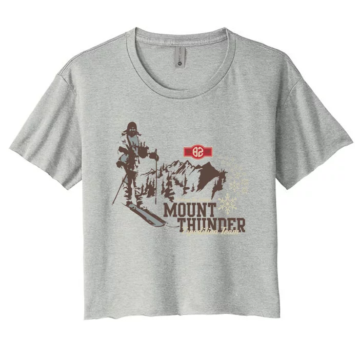 Mount Thunder Skiing Ski Gift Women's Crop Top Tee