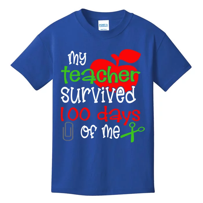 My Teacher Survived 100 Days Of Me Gift Kids T-Shirt