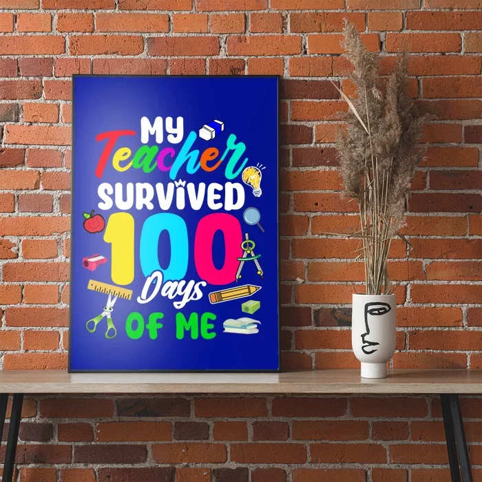 My Teacher Survived 100 Days Of Me School Gift Poster