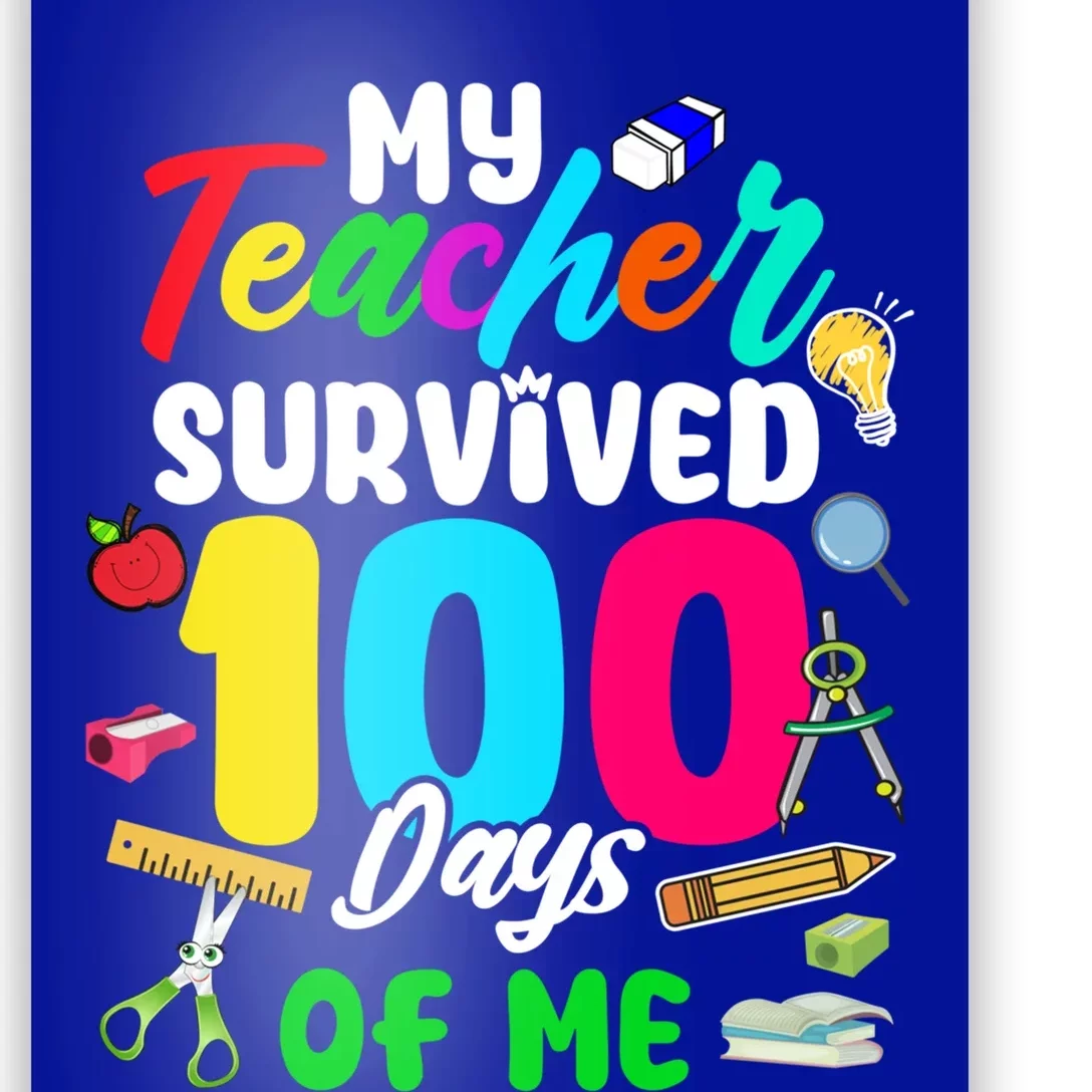 My Teacher Survived 100 Days Of Me School Gift Poster