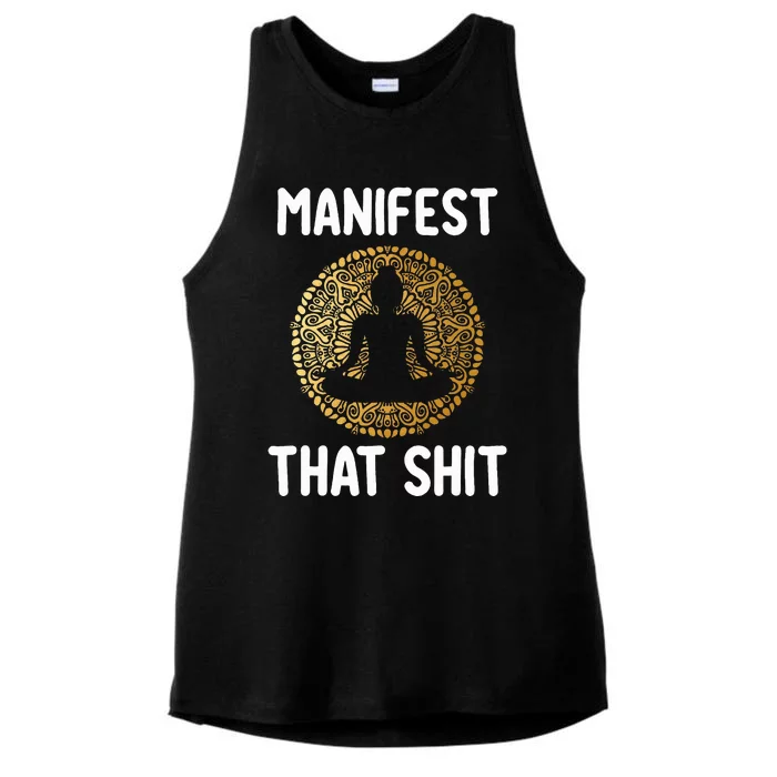 Manifest That Shit Law Of Attraction Funny Spiritual Gift Ladies Tri-Blend Wicking Tank