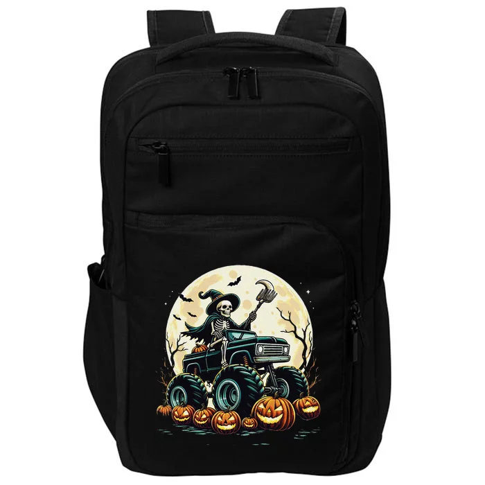 Monster Truck Skeleton Halloween Scary Skeleton Mummy Impact Tech Backpack