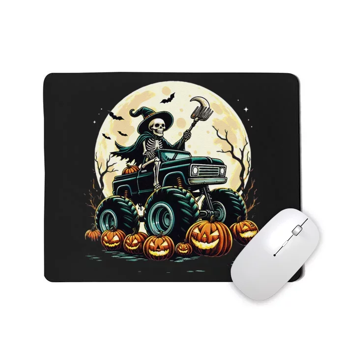 Monster Truck Skeleton Halloween Scary Skeleton Mummy Mousepad