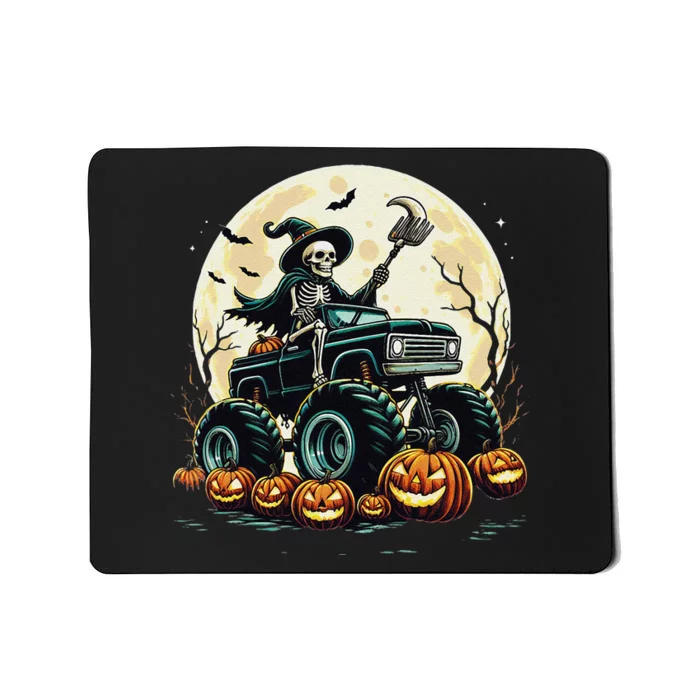 Monster Truck Skeleton Halloween Scary Skeleton Mummy Mousepad