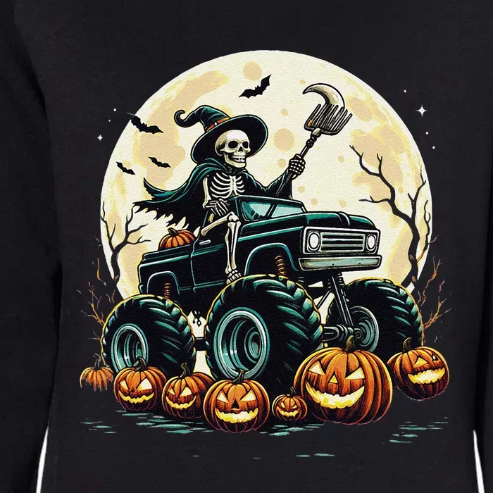 Monster Truck Skeleton Halloween Scary Skeleton Mummy Womens California Wash Sweatshirt