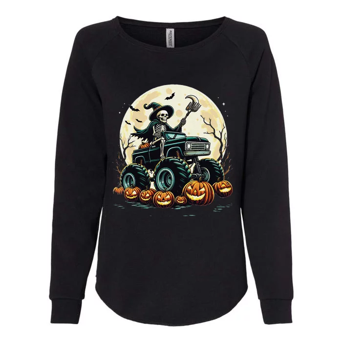 Monster Truck Skeleton Halloween Scary Skeleton Mummy Womens California Wash Sweatshirt