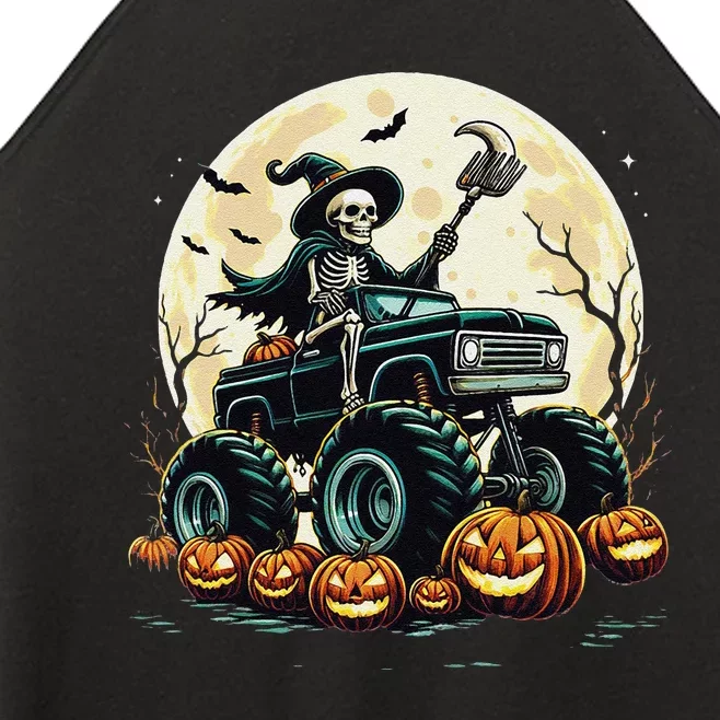 Monster Truck Skeleton Halloween Scary Skeleton Mummy Women’s Perfect Tri Rocker Tank