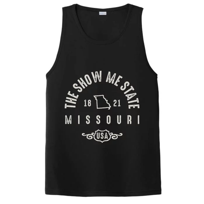 Missouri The Show Me State Vintage Performance Tank