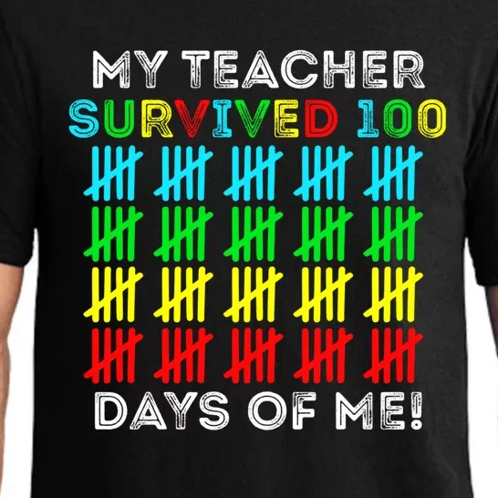 My Teacher Survived 100 Days Of Me 100 Days Of School Gift Pajama Set