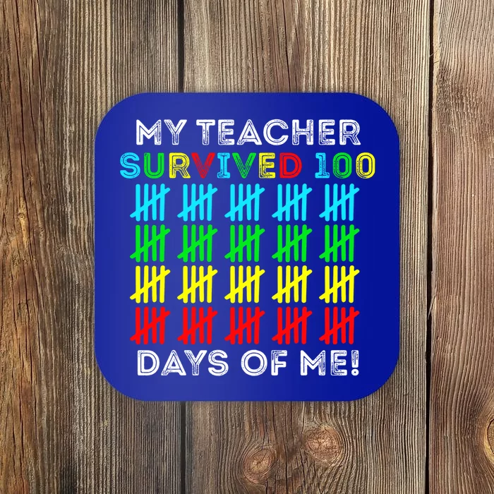 My Teacher Survived 100 Days Of Me 100 Days Of School Gift Coaster