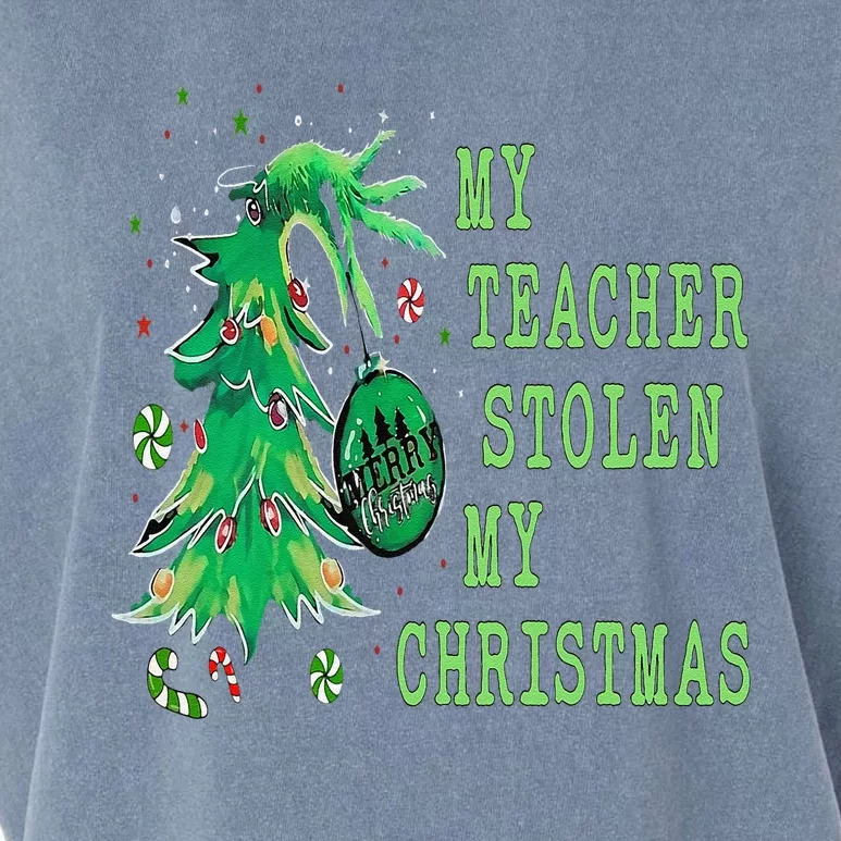 My Teacher Stolen My Christmas Funny For Student Teacher Garment-Dyed Women's Muscle Tee