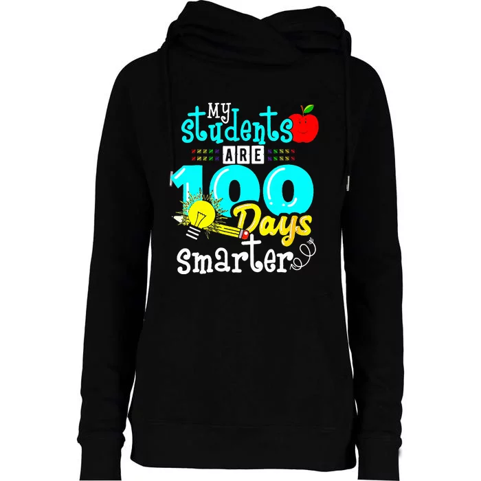 My Teacher Survived 100 Days Of Me Funny Womens Funnel Neck Pullover Hood