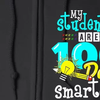 My Teacher Survived 100 Days Of Me Funny Full Zip Hoodie