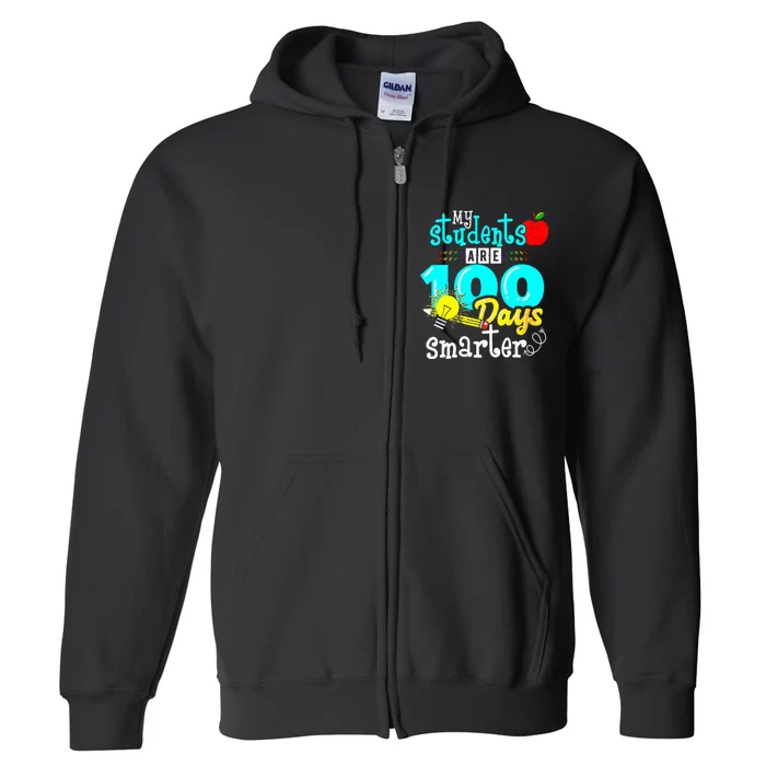 My Teacher Survived 100 Days Of Me Funny Full Zip Hoodie