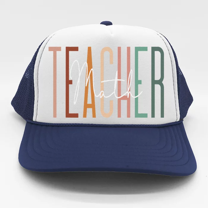 Math Teacher Squad Team Coach Mathematics Trucker Hat