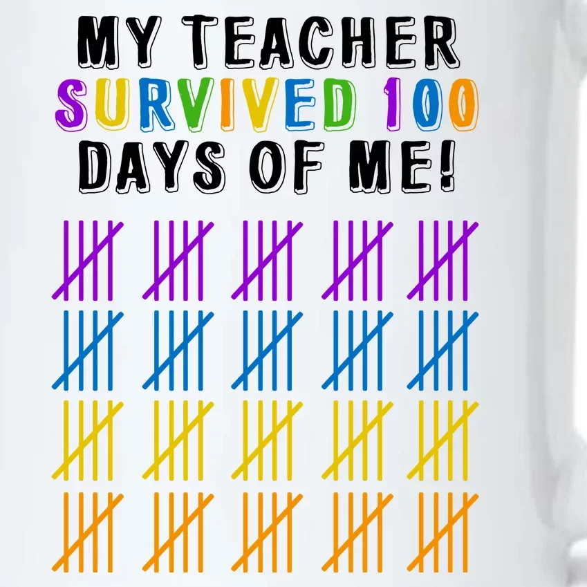 My Teacher Survived 100 Days Of Me Funny Black Color Changing Mug