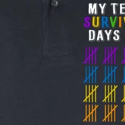 My Teacher Survived 100 Days Of Me Funny Softstyle Adult Sport Polo